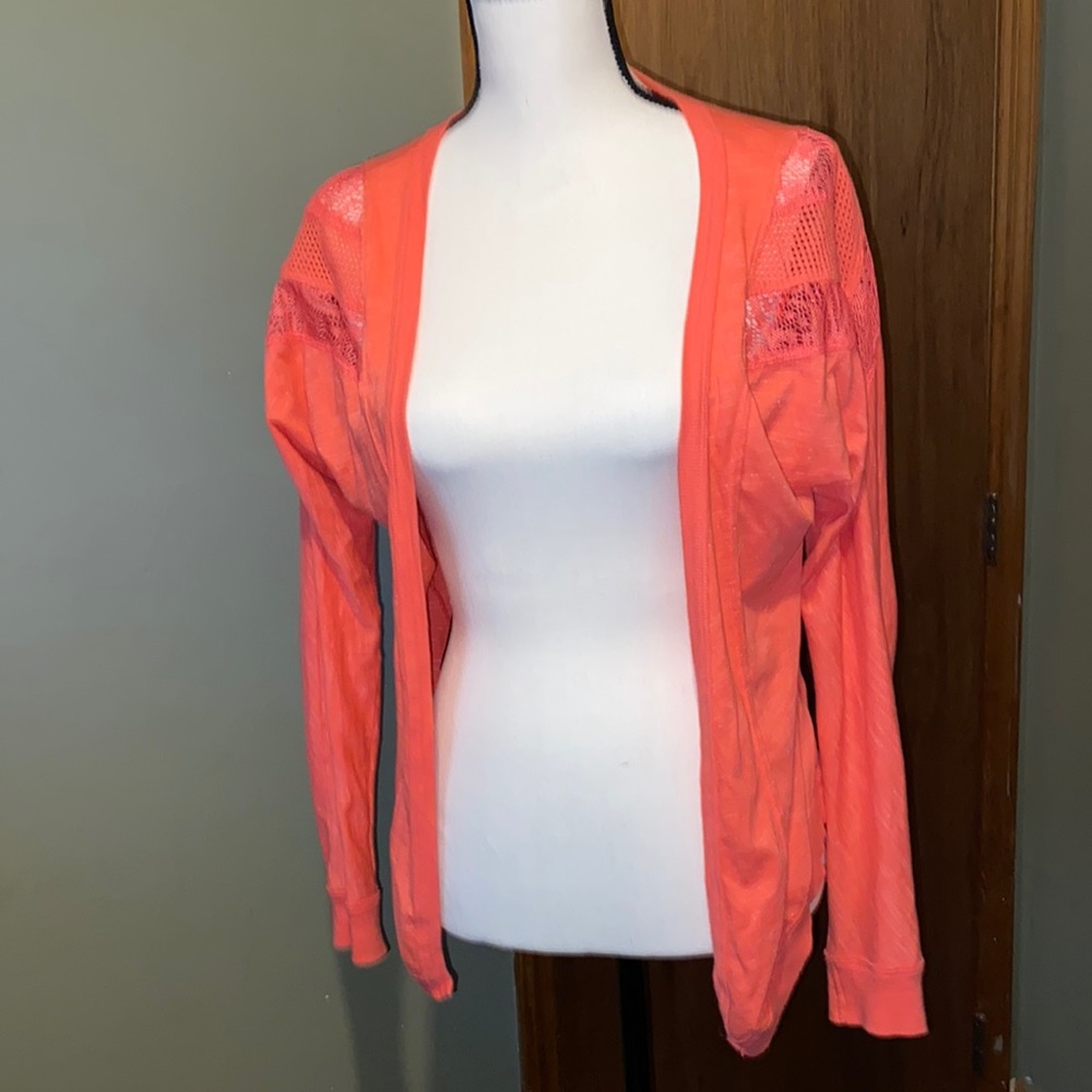 Long Sleeved Cardigan in Coral
